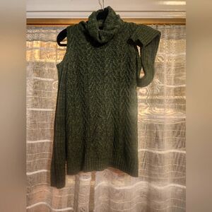 Faded Glory Sweater Womens Top Long Sleeve Cold Shoulder Cowl Neck